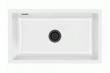 Lavabo Mera 80 U porcel�nsk�kkenvask - Mat hvid m/sort afl�b