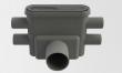 Unidrain udl�bshus 75 mm vandret og dobbelt sideudl�b m/vandl�s