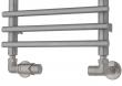 TVS Ventils�t type 221 m/returtermostat, venstre, vinkell�bende - B�rstet rustfrit st�l