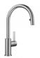 Blanco Candor-S k�kkenarmatur m/udtr�k - B�rstet rustfrit st�l