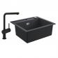 Grohe K700 k�kkenvask i komposit m/Minta k�kkenvandhane i mat sort
