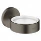 Grohe Essentials holder til glas, s�besk�l eller dispenser - B�rstet hard graphite