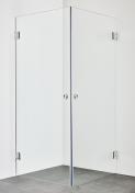 Hafa Infinity bruseniche - Klar glas - krom - 80x90 cm