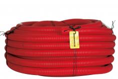 Hekaplast 40/32 mm PEH-kabelr�r u/muffe, korr./glat, 50 m, r�d