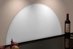 Halvcirkel stænkplade til køkken - 80 x 40 cm - Hvid glas Halvcirkel stænkplade til køkken - 80 x 40 cm - Hvid glas