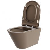 Lavabo Forma rimless væghængt toilet inkl. sæde og Vortex skyl - Cocoa