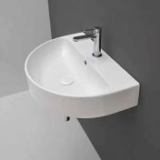 Lavabo 50 halvrund håndvask t/væg eller bord - 1 hanehul