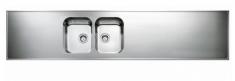 Intra AH24-KV st�lbordplade k�kkenvask - Vendbar - Dobbelt - 240 cm