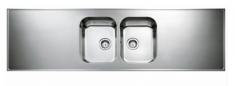 Intra AH20C-KV st�lbordplade k�kkenvask - Centreret - Dobbelt - 200 cm