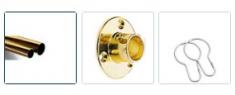 Van Der P badeforh�ngstang 2 m med flanger & ringe - Messing