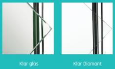 Till&aelig;gspris pr. glas for klar diamant - ingen gr&oslash;nligt sk&aelig;r