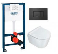 Catalano Zero newflush X-kompakt toiletpakke inkl. s�de m/softclose, mellem cisterne og mat sort betjening