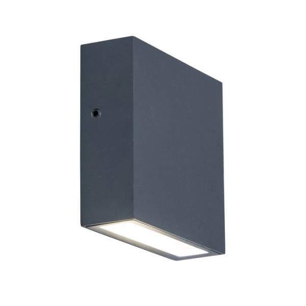 Lutec Architectural Gemini udend&oslash;rslampe til v&aelig;g - M&oslash;rkegr&aring;