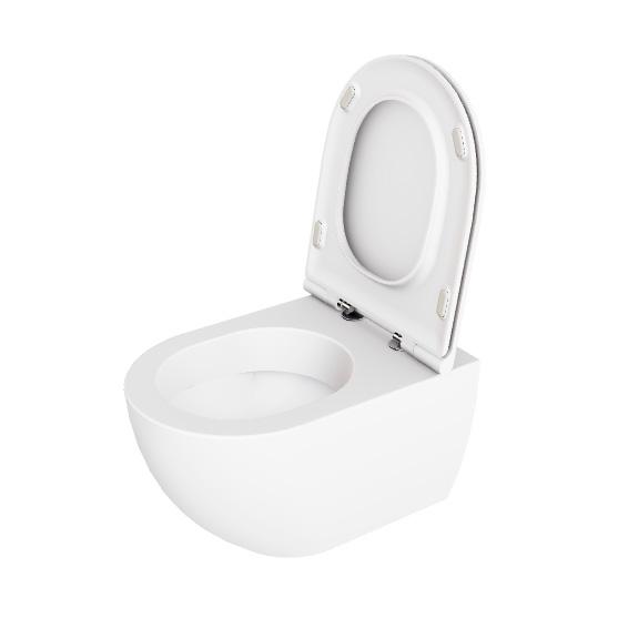Lavabo Comoda rimless væghængt toilet inkl. EasyClean og sæde m/soft-close - Hvid Lavabo Comoda rimless væghængt toilet inkl. EasyClean og sæde m/soft-close - Hvid