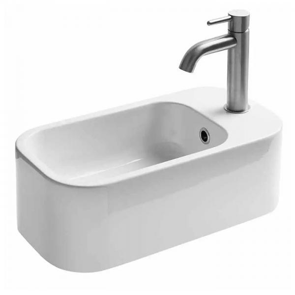 Lavabo Cosa 25 fritst&aring;ende bowlevask - Med overl&oslash;b - 1 hanehul