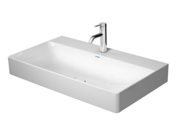 Duravit DuraSquare 80 h&aring;ndvask t/v&aelig;g eller m&oslash;bel - Uden overl&oslash;b - 1 hanehul - Wondergliss