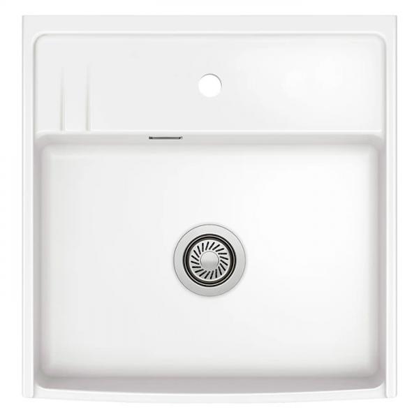 Lavabo Kentro 60 køkkenvask i porcelæn - Hvid/krom Lavabo Kentro 60 køkkenvask i porcelæn - Hvid/krom
