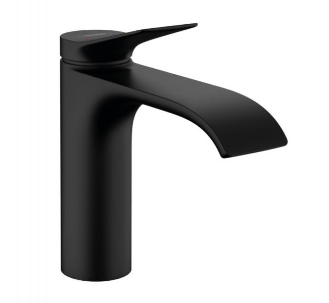 hansgrohe Vivenis 110 h&aring;ndvaskarmatur m/l&oslash;ft-op bundventil - Mat sort