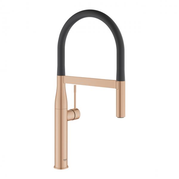 Grohe Essence New k&oslash;kkenarmatur m/profi-bruser - B&oslash;rstet warm sunset