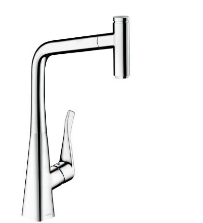 Hansgrohe Metris Select 320 k&oslash;kkenarmatur m/udtr&aelig;k - Krom