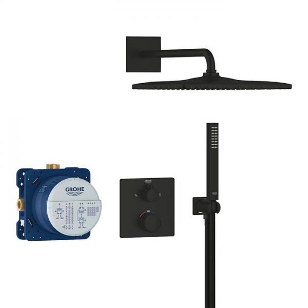 Grohe Precision Vitalio Rain Cube 310 komplet brusesystem t/indbygning - Mat sort Grohe Precision Vitalio Rain Cube 310 komplet brusesystem t/indbygning - Mat sort