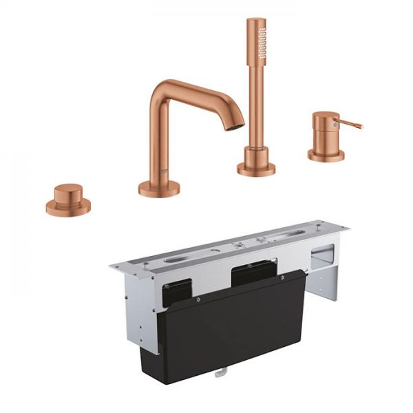 Grohe Essence komplet badekararmatur t/karkant - Børstet Warm Sunset Grohe Essence komplet badekararmatur t/karkant - Børstet Warm Sunset