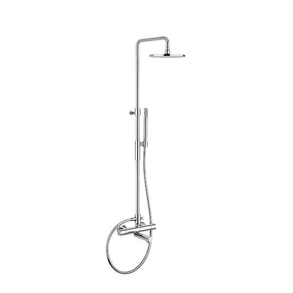 Str&oslash;mberg Ligro Showerpipe til badekar, krom hovedbruser &Oslash; 225mm, h&aring;ndbruser