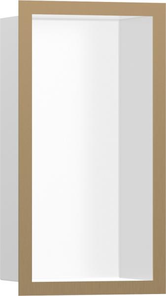 Hansgrohe XtraStoris indbygget hylde med designramme 300x150 - B&oslash;rstet bronze/Mat Hvid