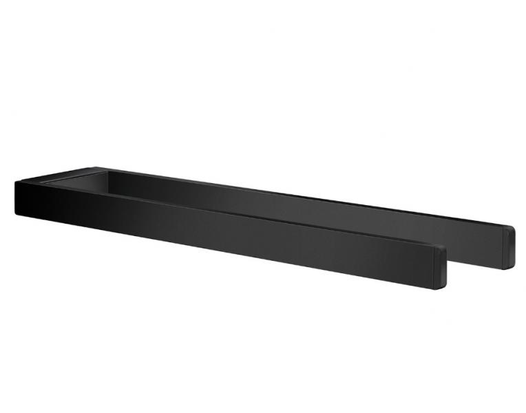 Smedbo Outline dobbelt h&aring;ndkl&aelig;destang - 380mm - Mat sort
