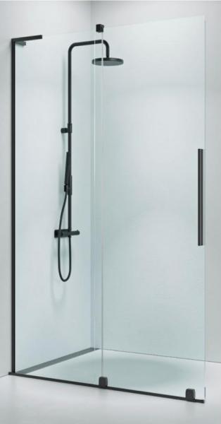 Str&oslash;mberg Faro 12 walk-in brusev&aelig;g m/skyded&oslash;r 800mm - Klart glas/b&oslash;rstet messing