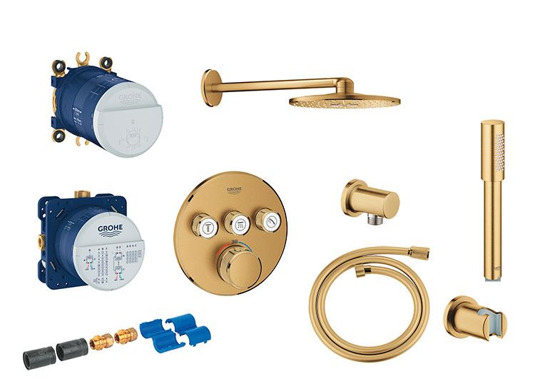 Grohe SmartControl komplet brusesystem med SmartActive og Sena til indbygning - Børstet Cool Sunrise Grohe SmartControl komplet brusesystem med SmartActive og Sena til indbygning - Børstet Cool Sunrise