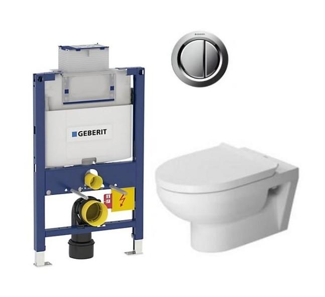Duravit No.1 Rimless toiletpakke inkl. lav cisterne, krom betjening og s&aelig;de m/soft-close
