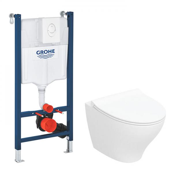 If&ouml; Spira Modern Rimless toiletpakke inkl. s&aelig;de m/SoftClose, cisterne og betjening i hvid