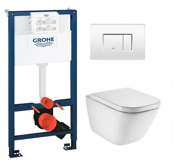Laufen Roca Gap RIMless toiletpakke inkl. s&aelig;de m/soft-close, mellem cisterne og hvid betjening