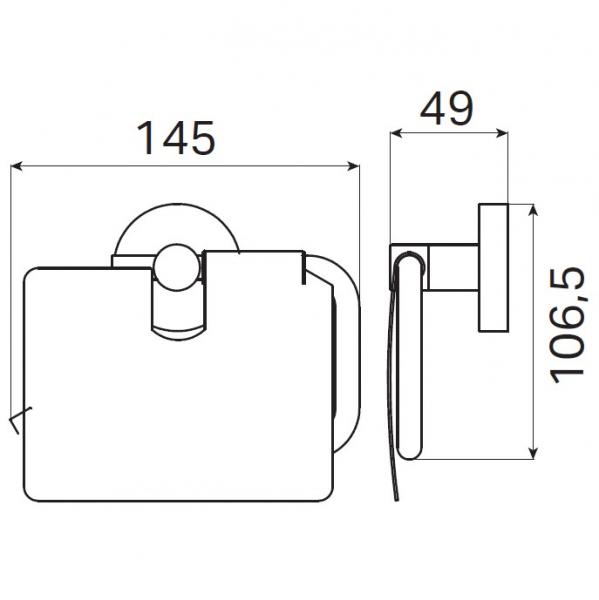 Kosmos toiletpapirholder m/l&aring;g - B&oslash;rstet gunmetal