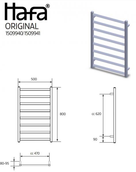 Hafa Original h&aring;ndkl&aelig;det&oslash;rrer - 50x80 cm - Hvid