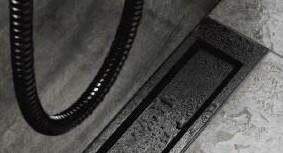 Unidrain afl&oslash;b 1200 mm/10 mm ramme - B&oslash;rstet sort