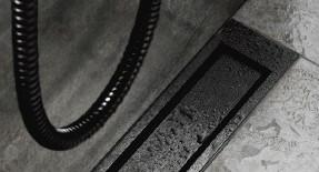 Unidrain afløb 800 mm/10 mm ramme - Børstet sort Unidrain afløb 800 mm/10 mm ramme - Børstet sort