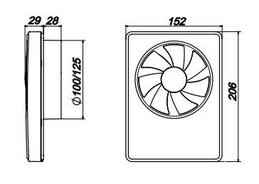Duka Smart fan med fugt (hygrostat) og tidstyrring &Oslash;100/125 mm - Hvid