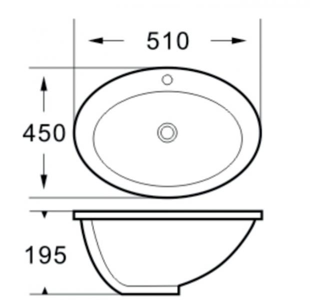 Lavabo Gino porcelænsvask t/nedfældning - Hvid Lavabo Gino porcelænsvask t/nedfældning - Hvid