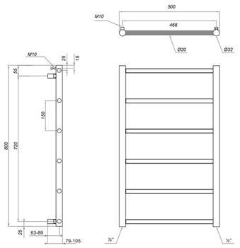 Kriss Polaris h&aring;ndkl&aelig;det&oslash;rrer - 50x80 cm - Mat sort
