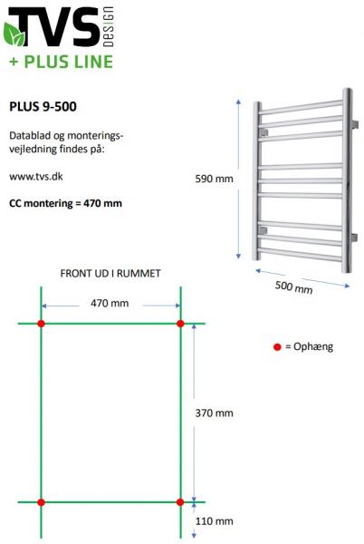 TVS Plus 9 h&aring;ndkl&aelig;det&oslash;rrer - 50x59 cm - Poleret messing