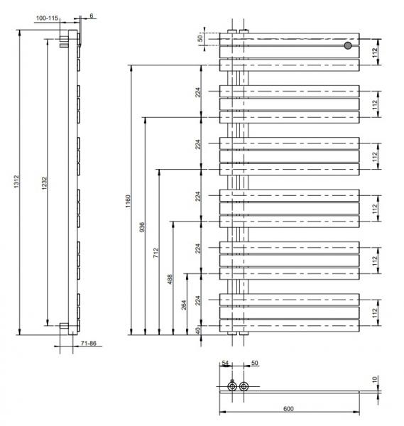 Kriss Stella håndklædetørrer - 60x131 cm - Mat sort Kriss Stella håndklædetørrer - 60x131 cm - Mat sort