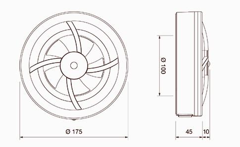 Duka S7 "7i1" Ventilator &Oslash;100 mm, Hvid