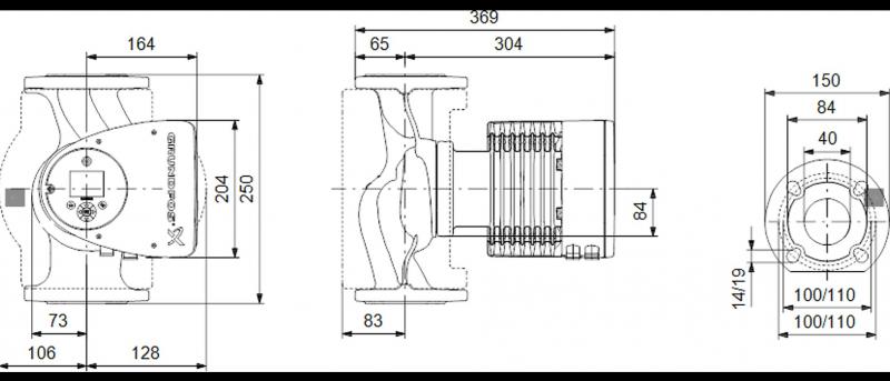 Grundfos MAGNA3 40-150 F cirkulationspumpe 250 mm Grundfos MAGNA3 40-150 F cirkulationspumpe 250 mm