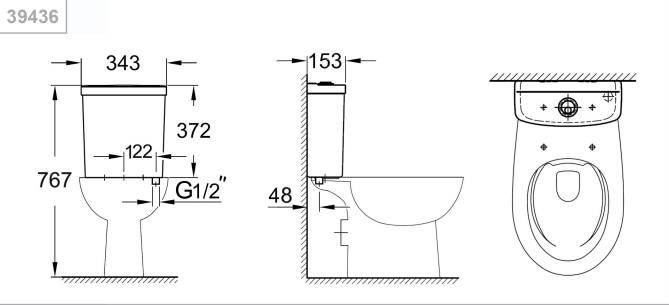 Grohe Bau Ceramic cisterne bund-indløb Grohe Bau Ceramic cisterne bund-indløb
