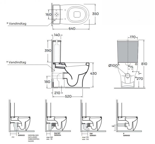 Lavabo Practica Back-to-Wall toilet inkl. sæde m/soft close og quickrelease Lavabo Practica Back-to-Wall toilet inkl. sæde m/soft close og quickrelease