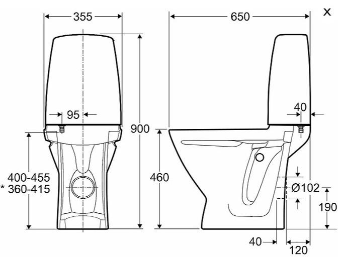 If&ouml; Sign toilet 6872 med If&oslash; clean og universall&aring;s - H&oslash;j model