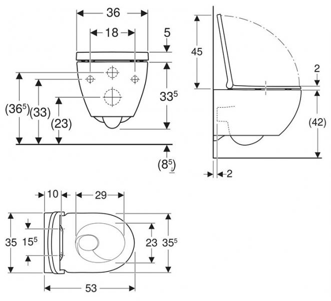 Geberit Acanto væghængt toilet m/sæde og TurboFlush Geberit Acanto væghængt toilet m/sæde og TurboFlush