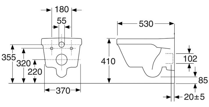 Gustavsberg Hygienic Flush væghængt toilet u/skyllerand Gustavsberg Hygienic Flush væghængt toilet u/skyllerand